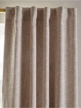 Quince Room Darkening Textured Cotton Curtain Panel - Oatmeal- 48x84